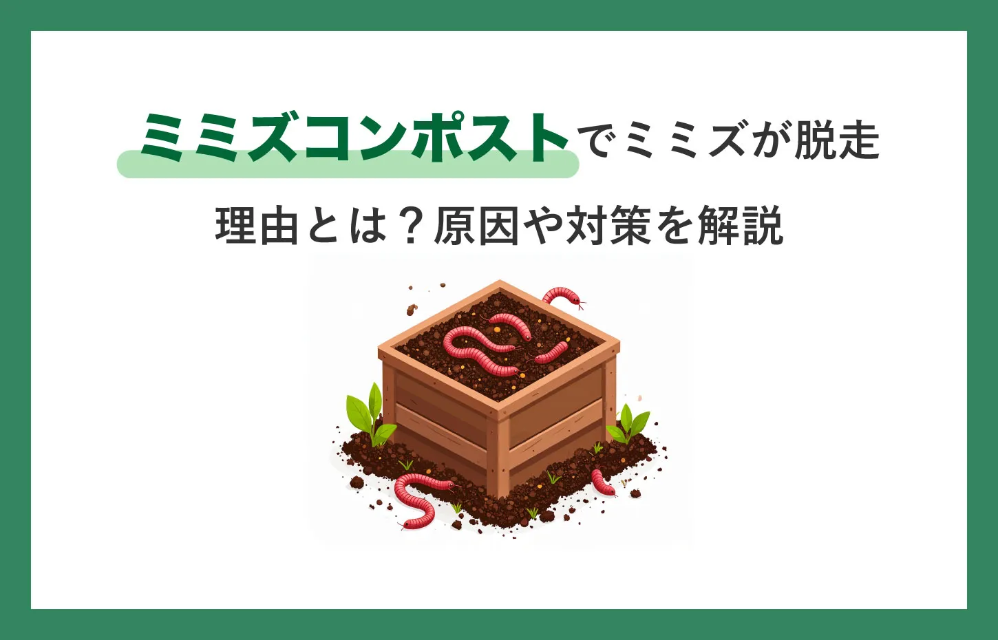 ミミズコンポストでミミズが脱走する理由とは？原因や対策を解説